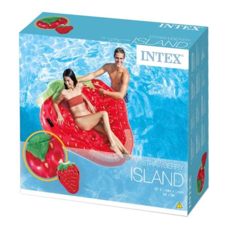 Materac wyspa Truskawka w pudełku 168x142cm Intex