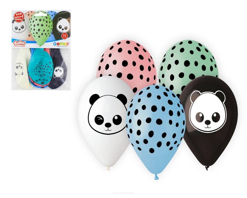 Balony Premium Hel Panda, 13 cali/ 5 szt.