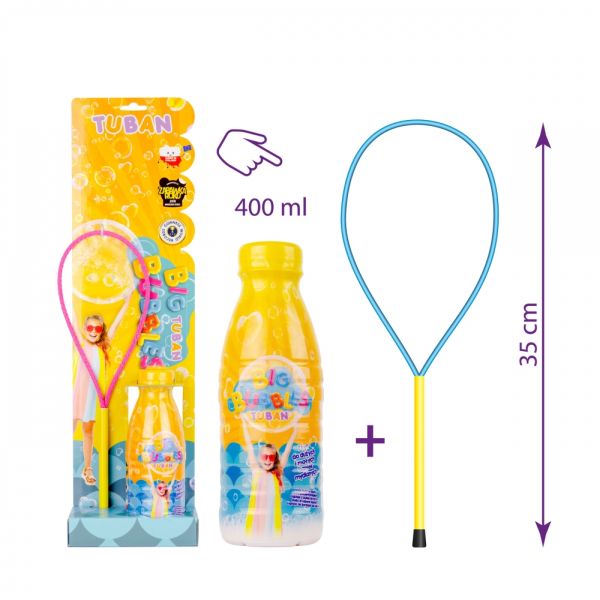 Płyn do Baniek Mydlanych 400ml + Obręcz do baniek Zestaw Tuban
