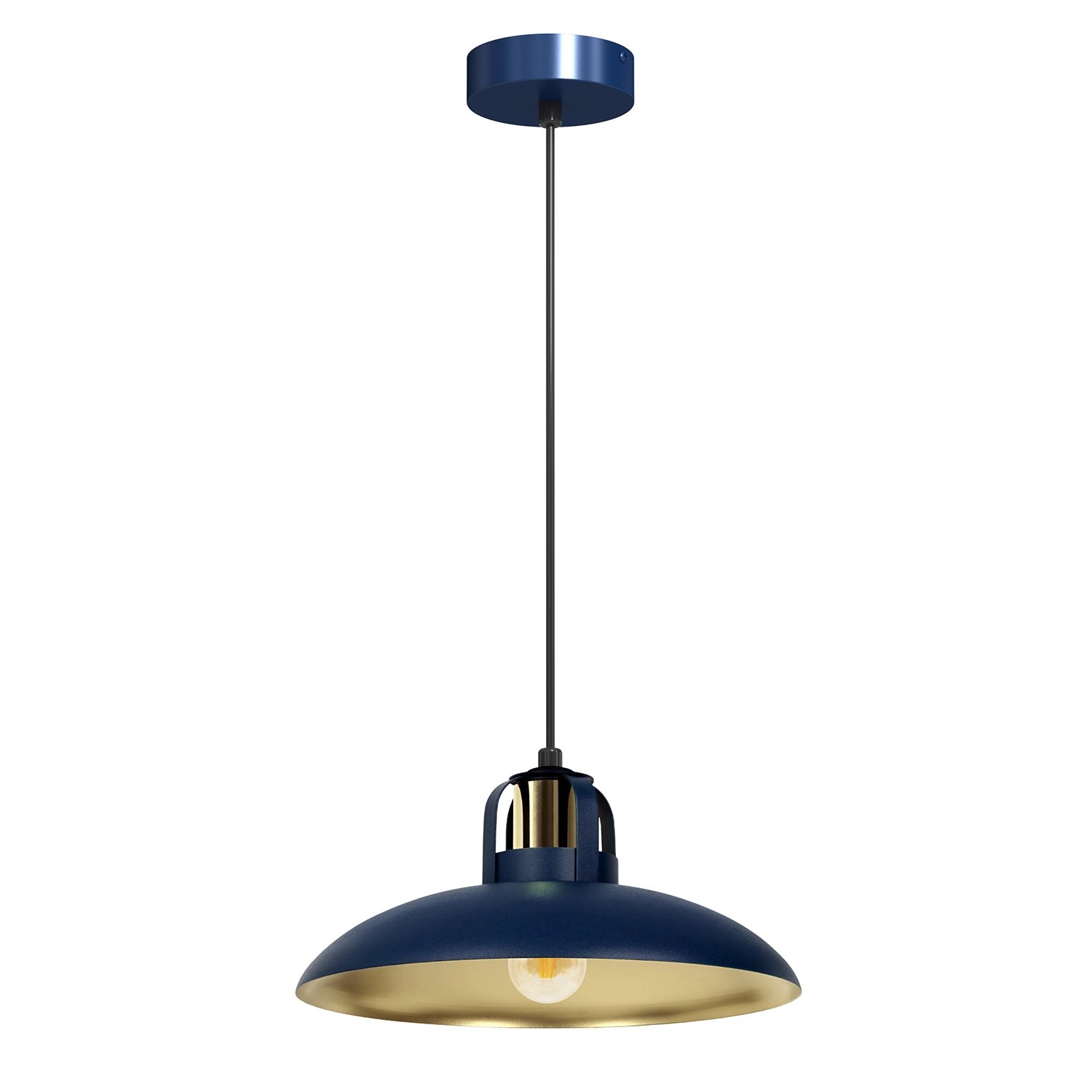 MiLAGRO Lampa wisząca Felix 1x15W LED E27 granatowa