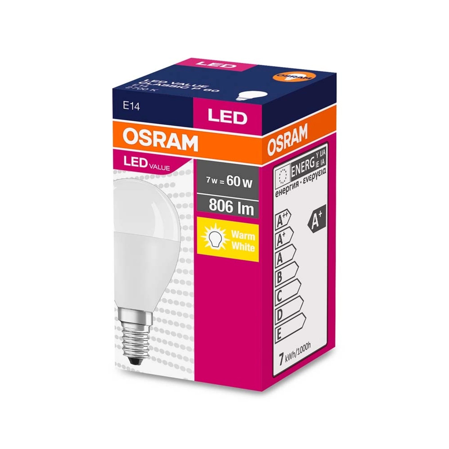 Żarówka LED VALUE CLASSIC P60 7W E14 806 lm 2700K