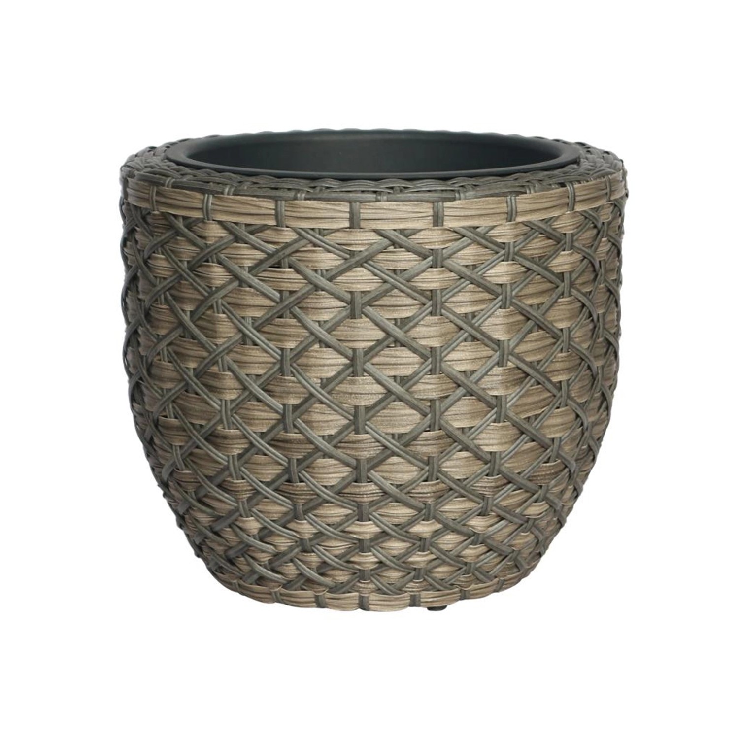Osłonka Tami polyrattanowa szara - 39 x 39 x 35 cm