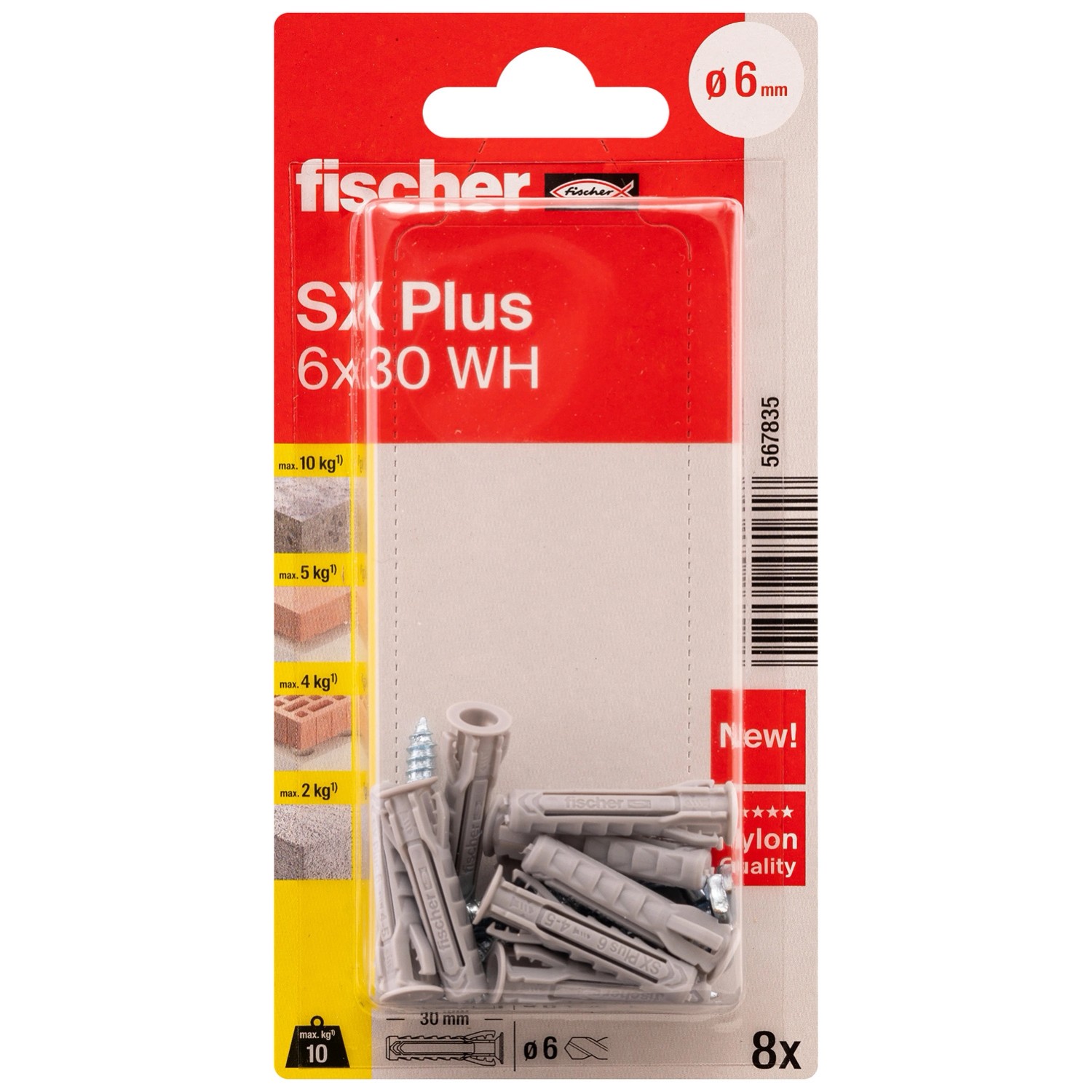 Fisher Kołek SX plus rozporowy 6x30 mm - 8 szt