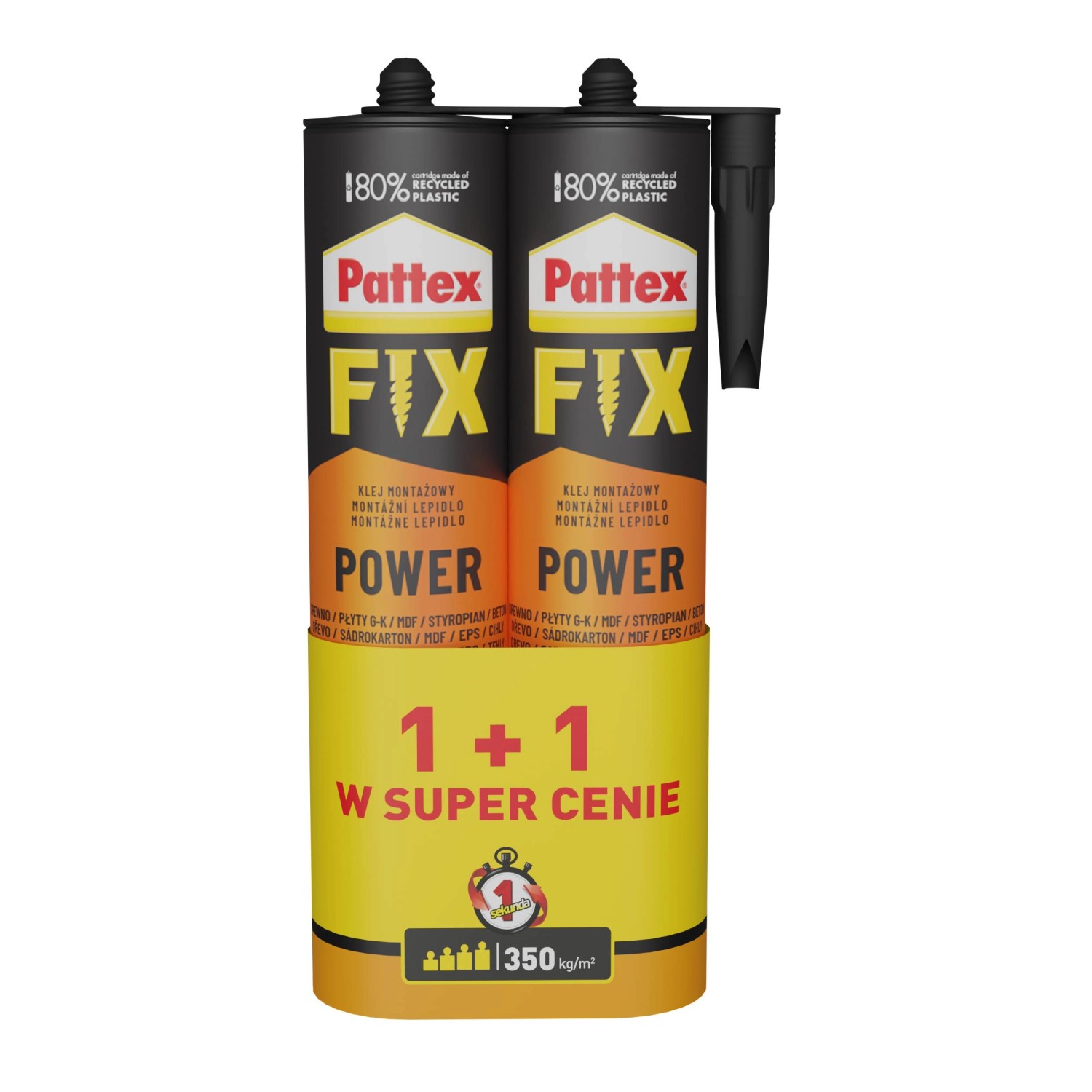 Pattex Klej montażowy FIX Extreme Power 2x385g