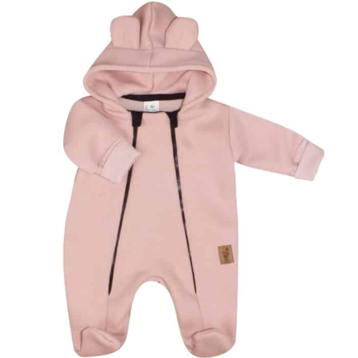 KAZUM KOMBINEZON Z OCIEPLANEJ DRESÓWKI POWDER PINK ZZ - 86