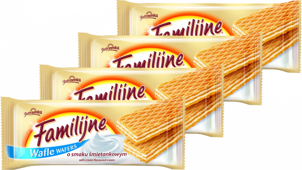 4x Wafle Familijne, śmietankowy, 180g