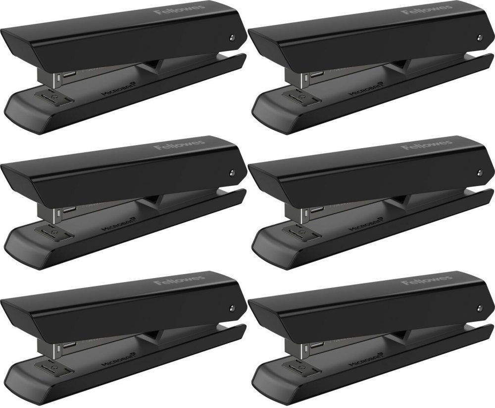6x Zszywacz biurowy Fellowes LX820, do 20 kartek, antybakteryjny, czarny