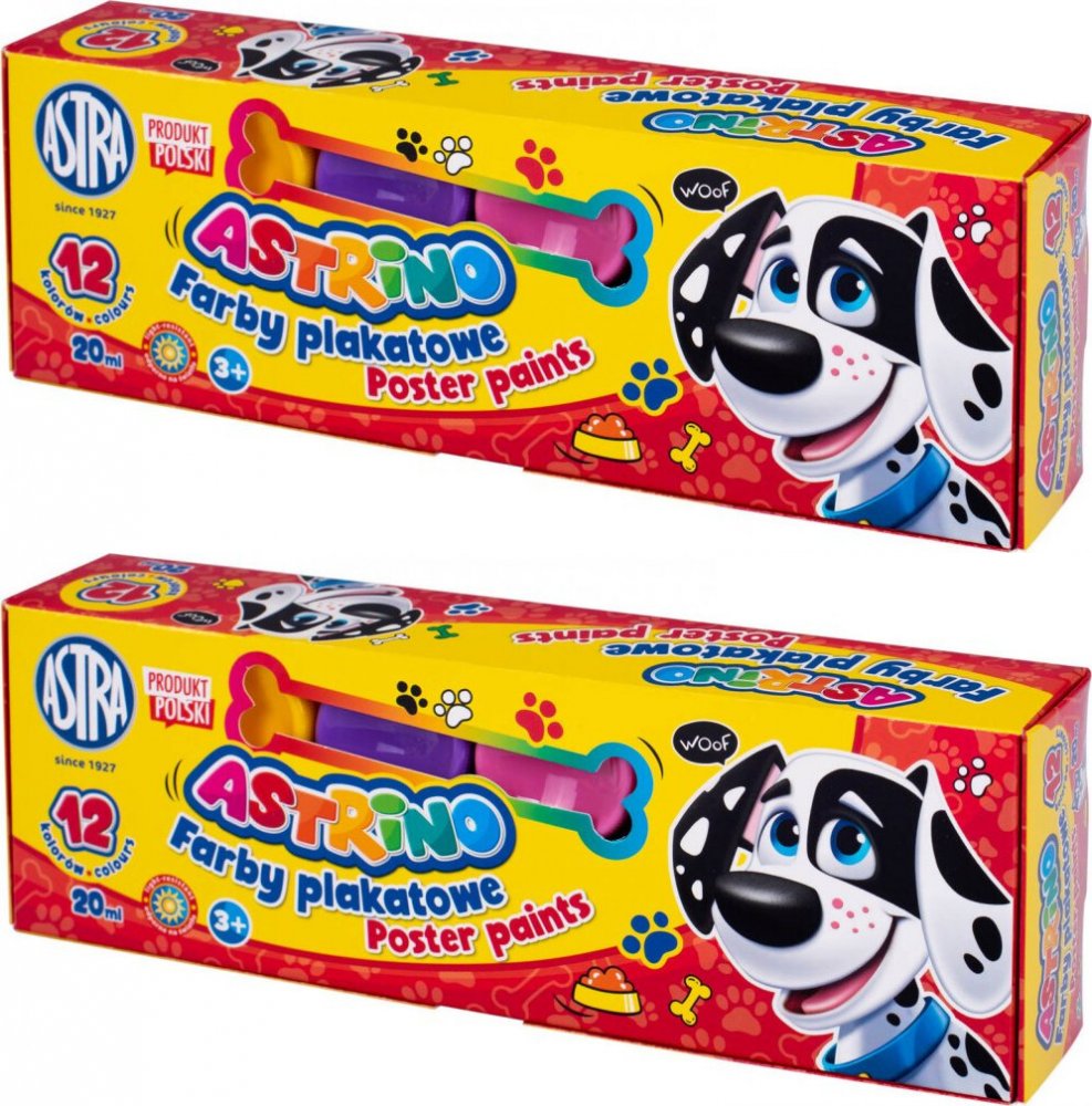 2x Farby plakatowe Astra Astrino, 20ml, 12 sztuk, mix kolorów