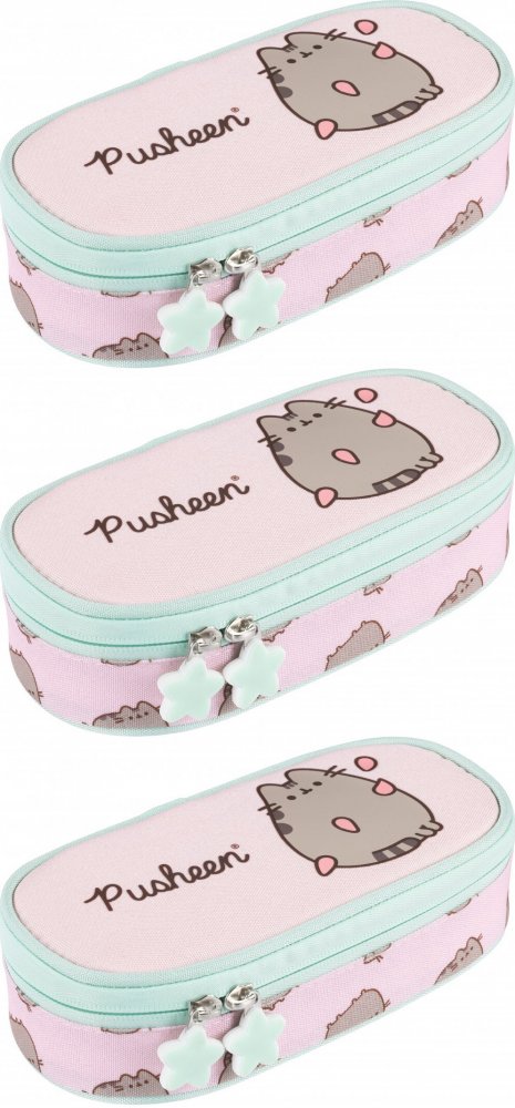 3x Piórnik Pusheen Pink, saszetka, bez wyposażenia