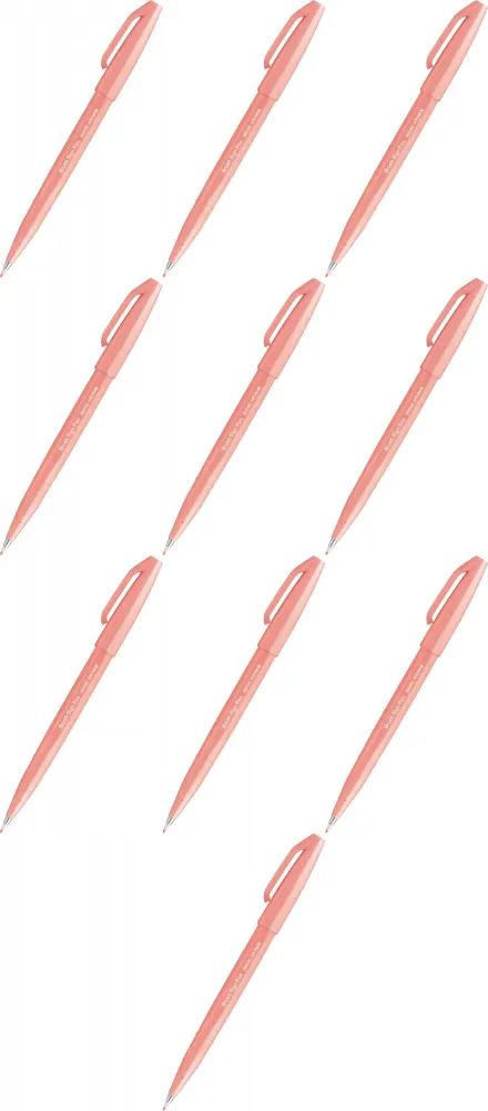 10x Pisak pędzelkowy do kaligrafii Pentel Brush Sign Pen SES15C, 2.07mm, koralowo-pomarańczowy