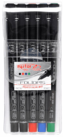 Foliopis Rystor, FM, okrągła,1 mm, 5 sztuk, mix kolorów