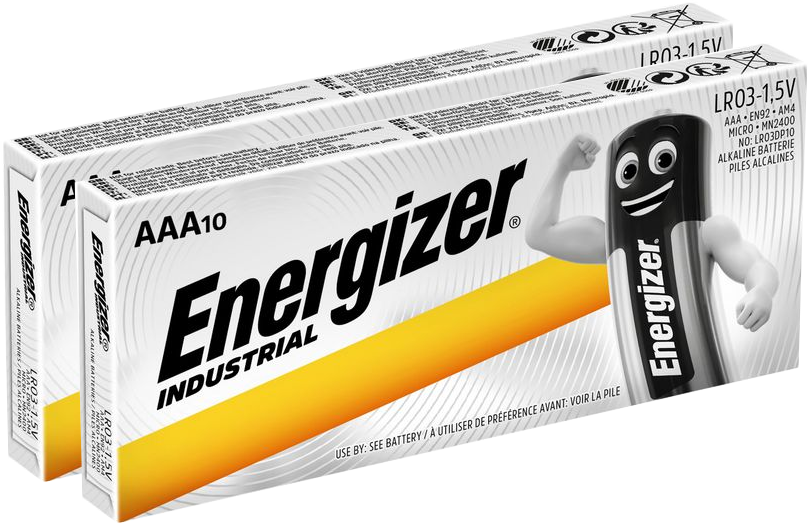 2x Bateria alkaliczna Energizer Industrial, AAA, 1.5V, LR03, 10 sztuk