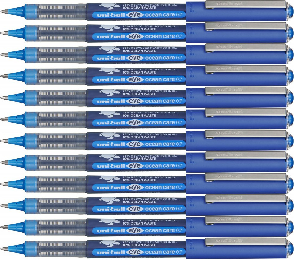 12x Pióro kulkowe Uni Eye Ocean Care, UB-157-ROP, 0.7mm, niebieski