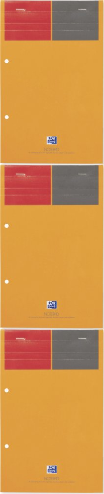 3x Blok biurowy w linie Oxford International Notepad, A4+, 80 kartek