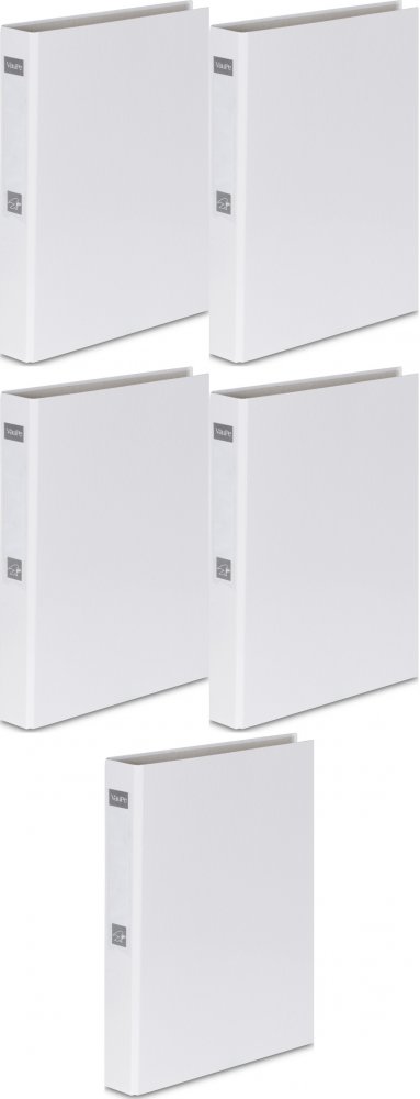 5x Segregator ringowy VauPe, A4, szerokość grzbietu 40mm, do 200 kartek, 4 ringi, biały