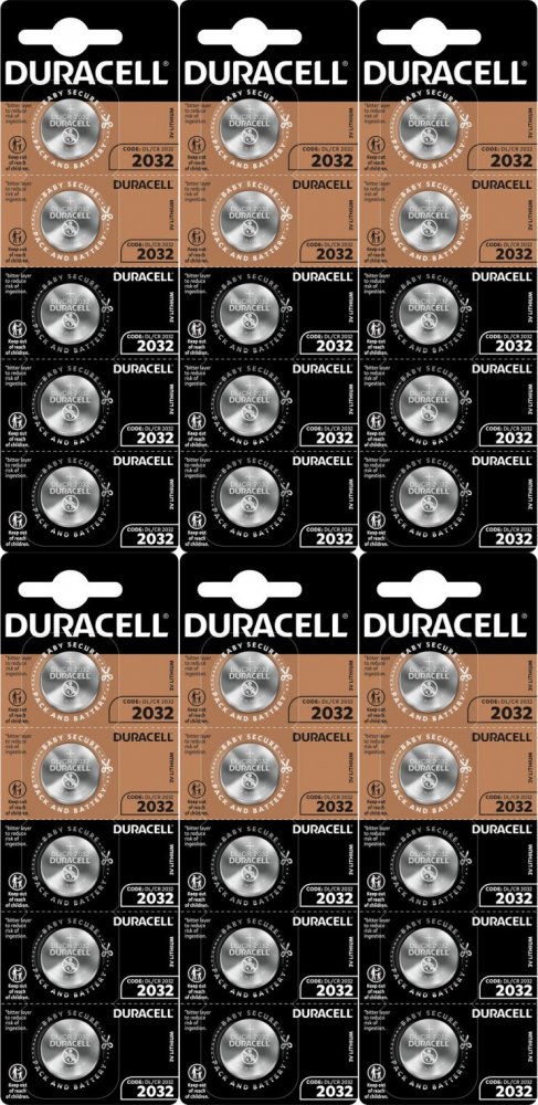 6x Bateria litowa Duracell, CR2032, 5 sztuk