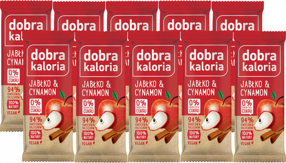 10x Baton Dobra Kaloria, jabłko i cynamon, 35g