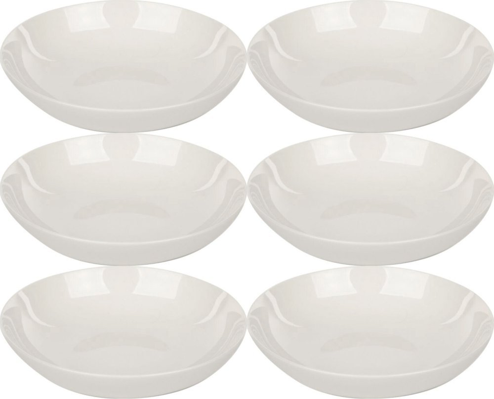 6x Talerz głęboki Altom Design Bella, 20cm, porcelana, kremowy