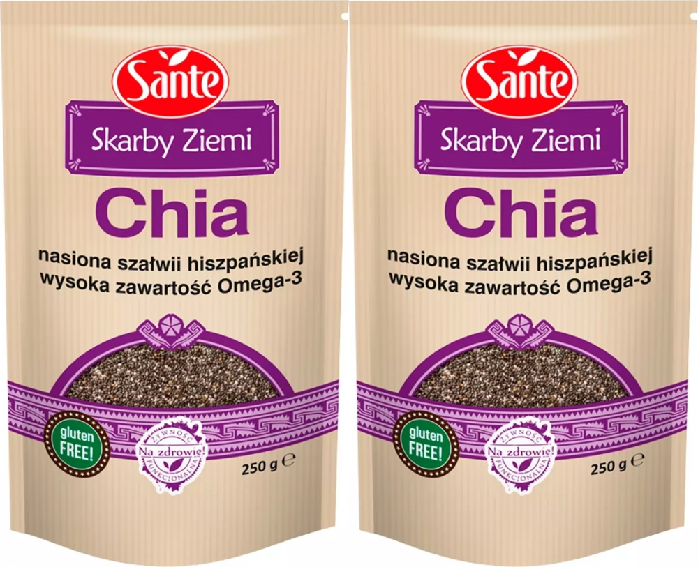 2x Nasiona Sante Skarby Ziemi, chia (szałwia hiszpańska), 250g