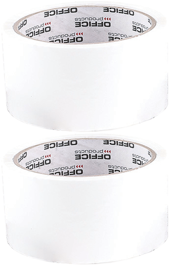 2x Taśma pakowa Office Products, akryl, 48mmx50yd, biały