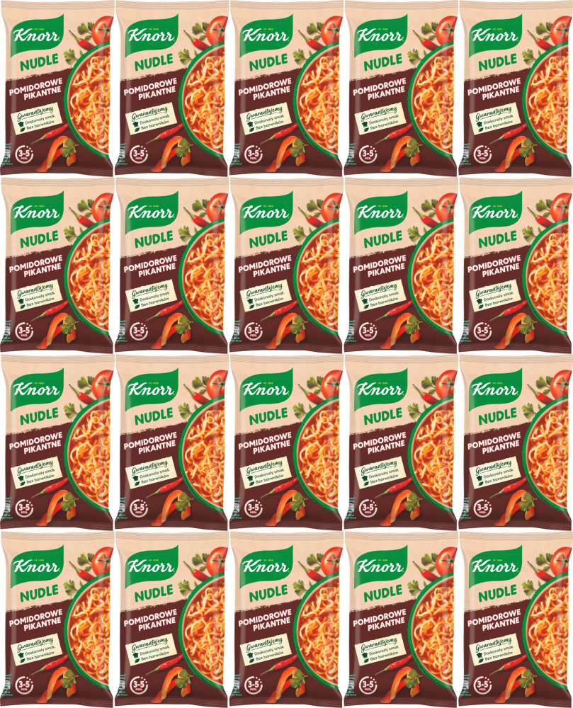 20x Zupa Knorr nudle, pomidorowa pikantna, 63g