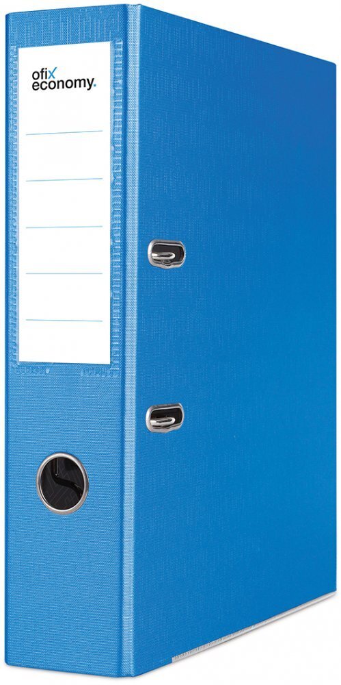 Outlet: USZKODZONY Segregator A4 Ofix Economy, z wyklejką, 75mm, do 500 kartek, niebieski