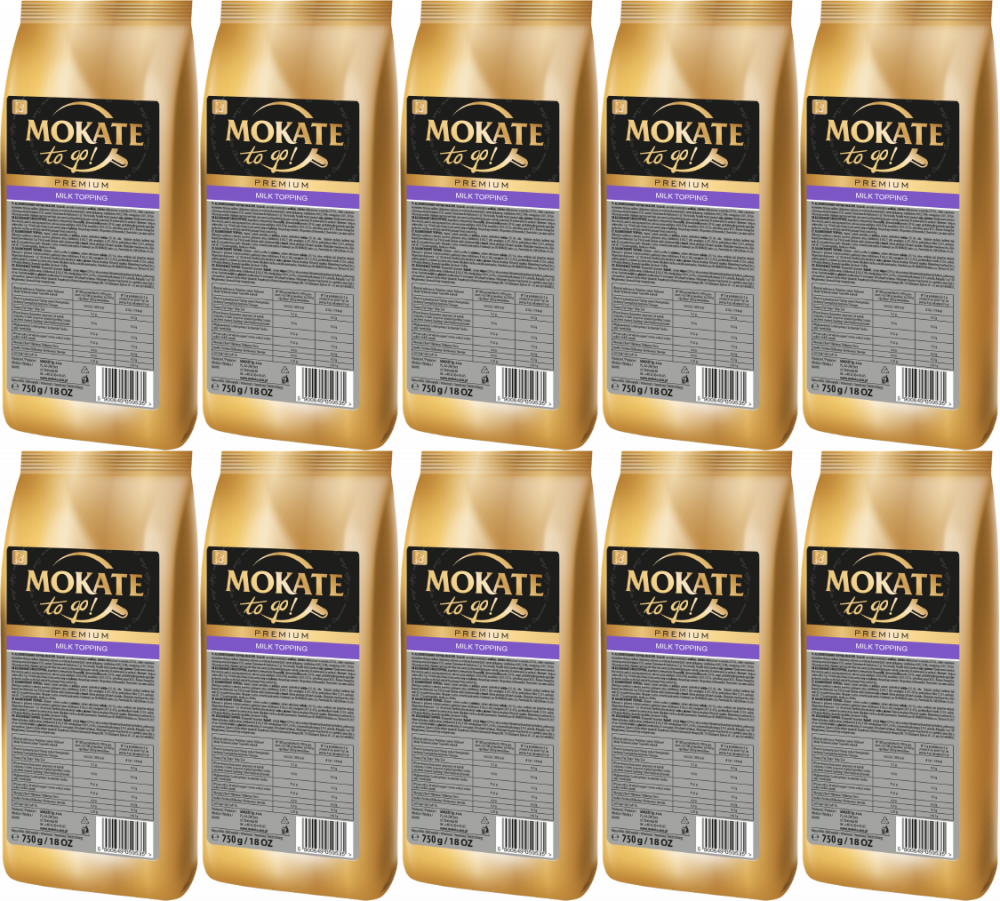 10x Topping mleczny zabielacz Mokate to go Premium, 750g
