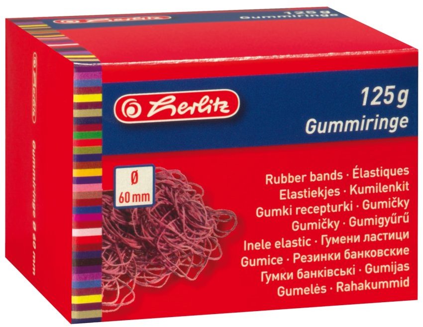Gumki recepturki Herlitz, 60mm, 125g, czerwony