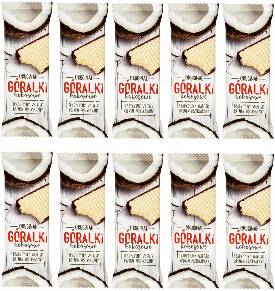 10x wafelek Góralki, kokosowy, 50g