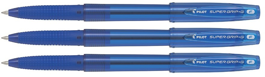 3x Długopis Pilot Super Grip G, 0.7mm, niebieski