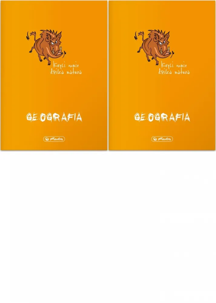 2x Zeszyt przedmiotowy w kratkę Herlitz ECO Geografia, A5, miękka oprawa, 60 kartek, pomarańczowy