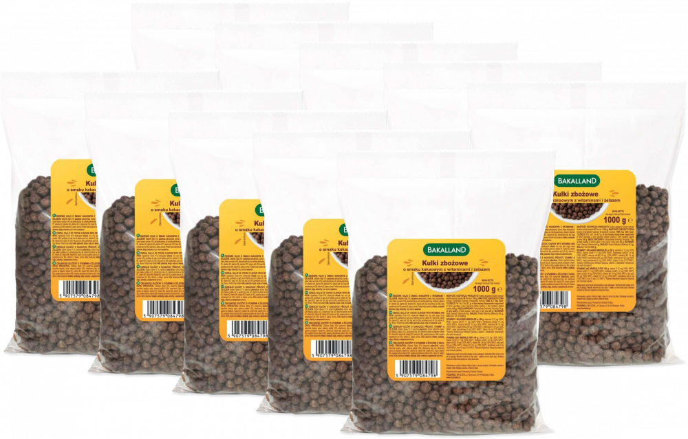 10x Kulki zbożowe Bakalland, kakaowy, 1kg