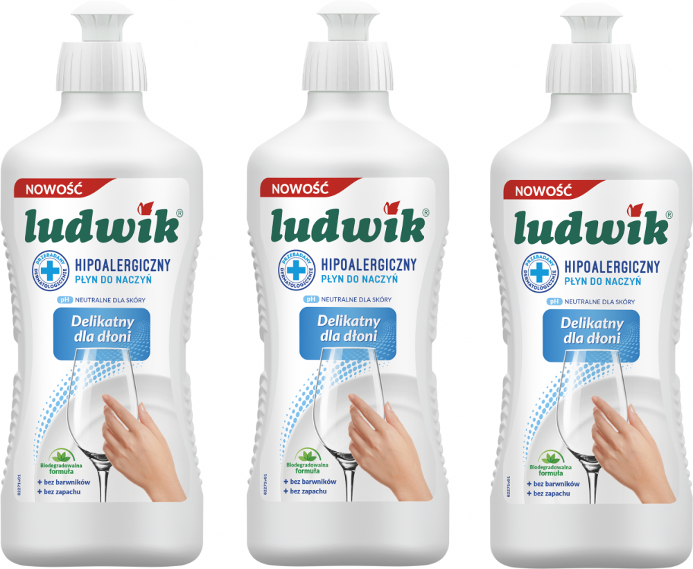 3x płyn do naczyń Ludwik, hipoalergiczny, 900g