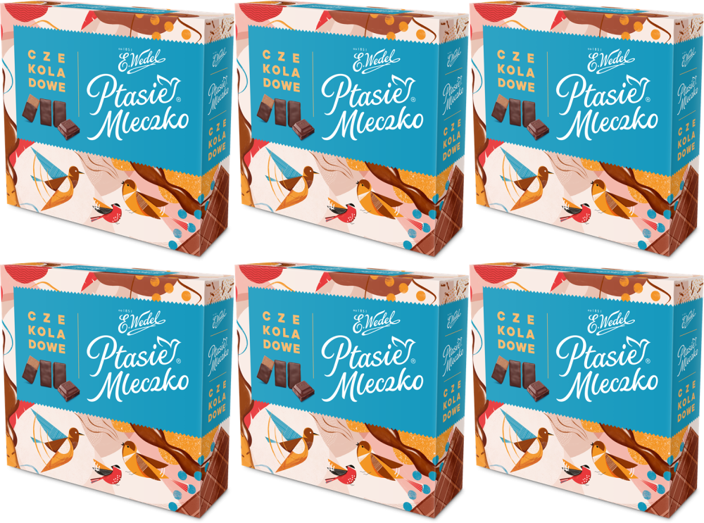 6x Bombonierka Wedel Ptasie Mleczko, czekoladowy, 360g