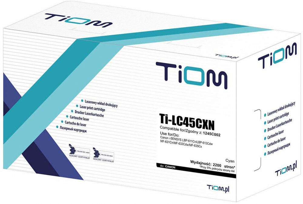 Toner Tiom Ti-LC45CXN (1245C002), 2200 stron, cyan (błękitny)