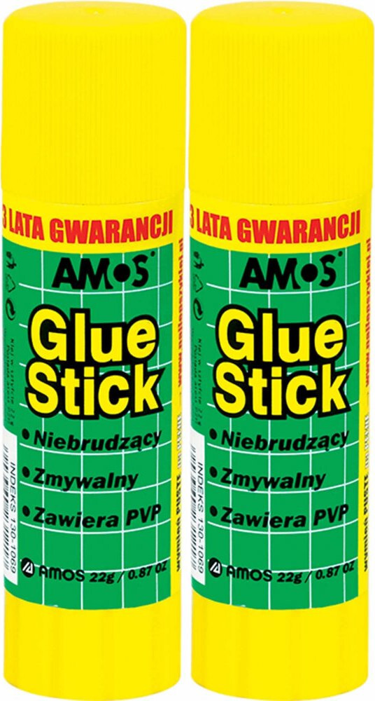 2x Klej biurowy Amos, w sztyfcie, 22g