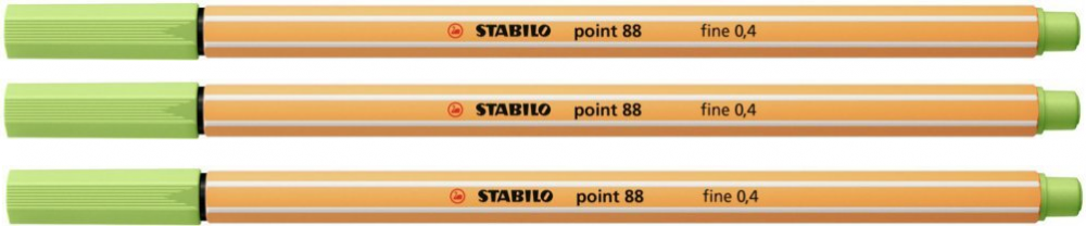 3x cienkopis Stabilo Point 88/34, 0.4mm, pistacjowy