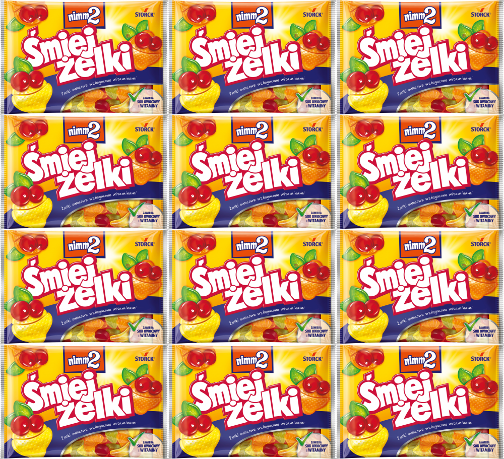 12x Outlet: WAŻNY DO 2025-05-31 Żelki Śmiejżelki Storck Nimm 2, mix smaków owocowych, 100g