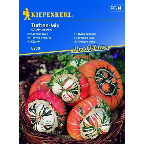 1 pac, Dovlecel ornamental Turban, mix multicolor - Semințe: Mod de ambalare: 1 pac
