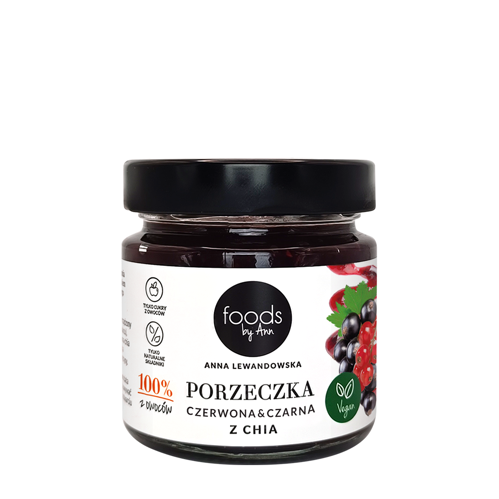 Dżem 100% czerwona & czarna porzeczka z chia, 200 g