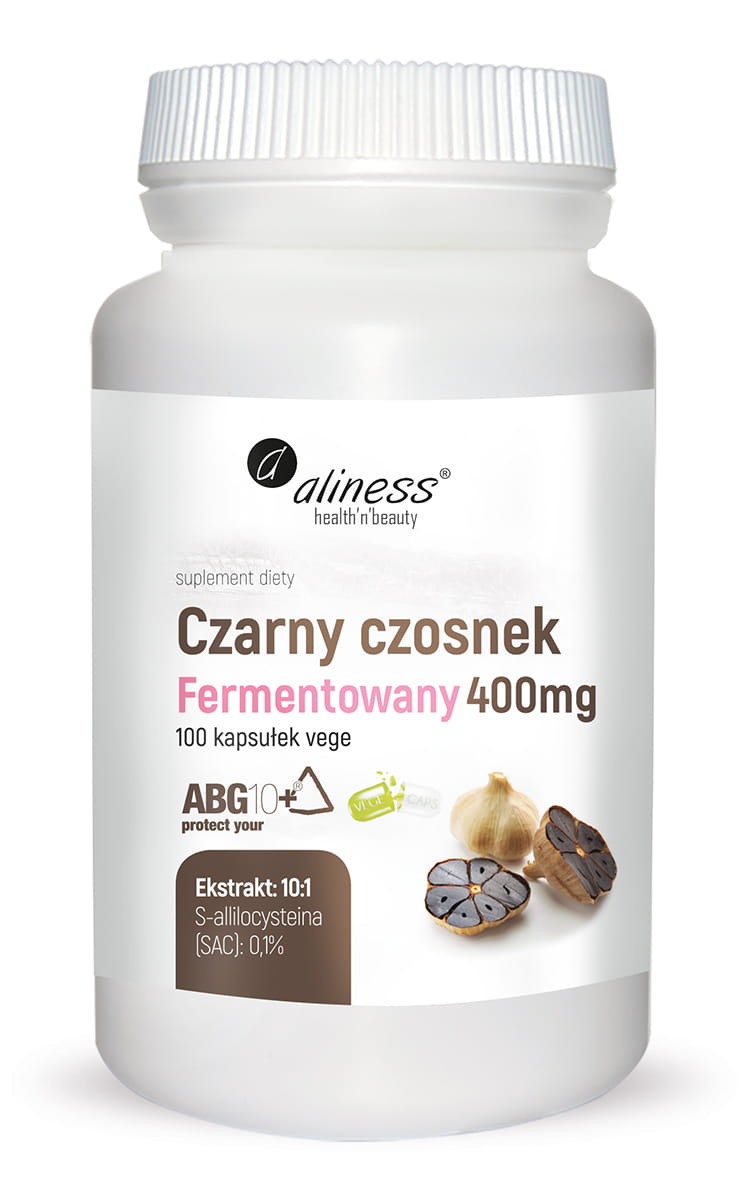 Czarny czosnek fermentowany ABG10+ 100kaps. VEGE Aliness