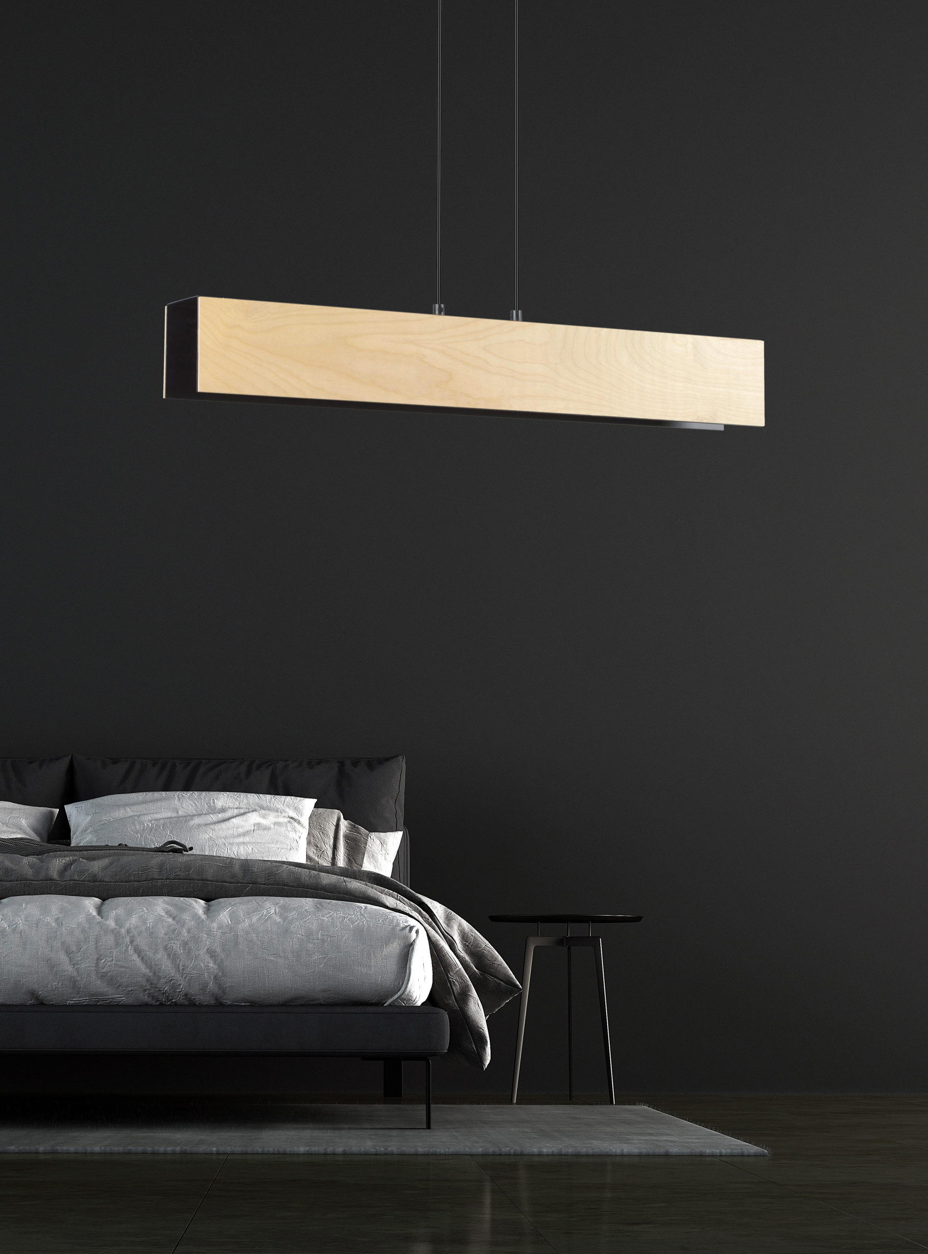 Emibig Carlo lampa wisząca 3x15 W czarna-drewno 610/3