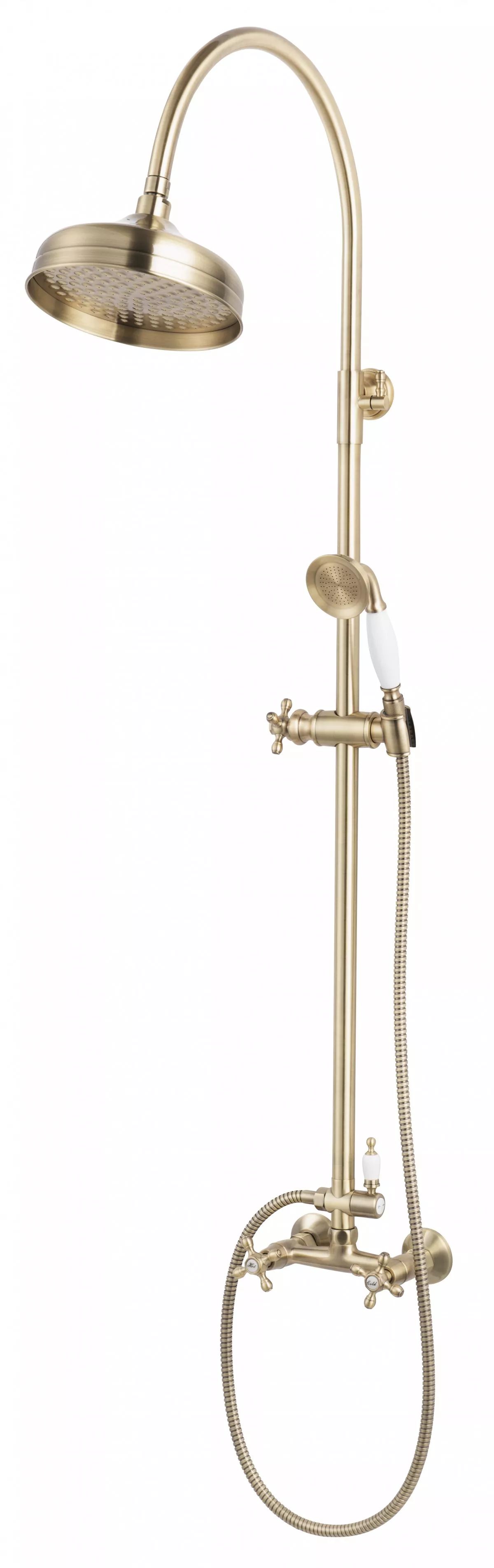 FDesign Lacrima zestaw prysznicowy ścienny z deszczownicą stary brąz FD1-LRA-7SET1-66