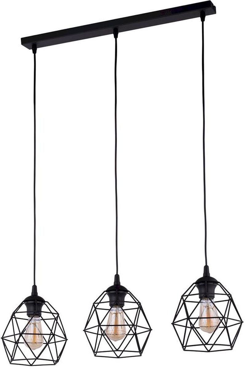 TK Lighting Galaxy lampa wisząca 3x60 W czarna 3191