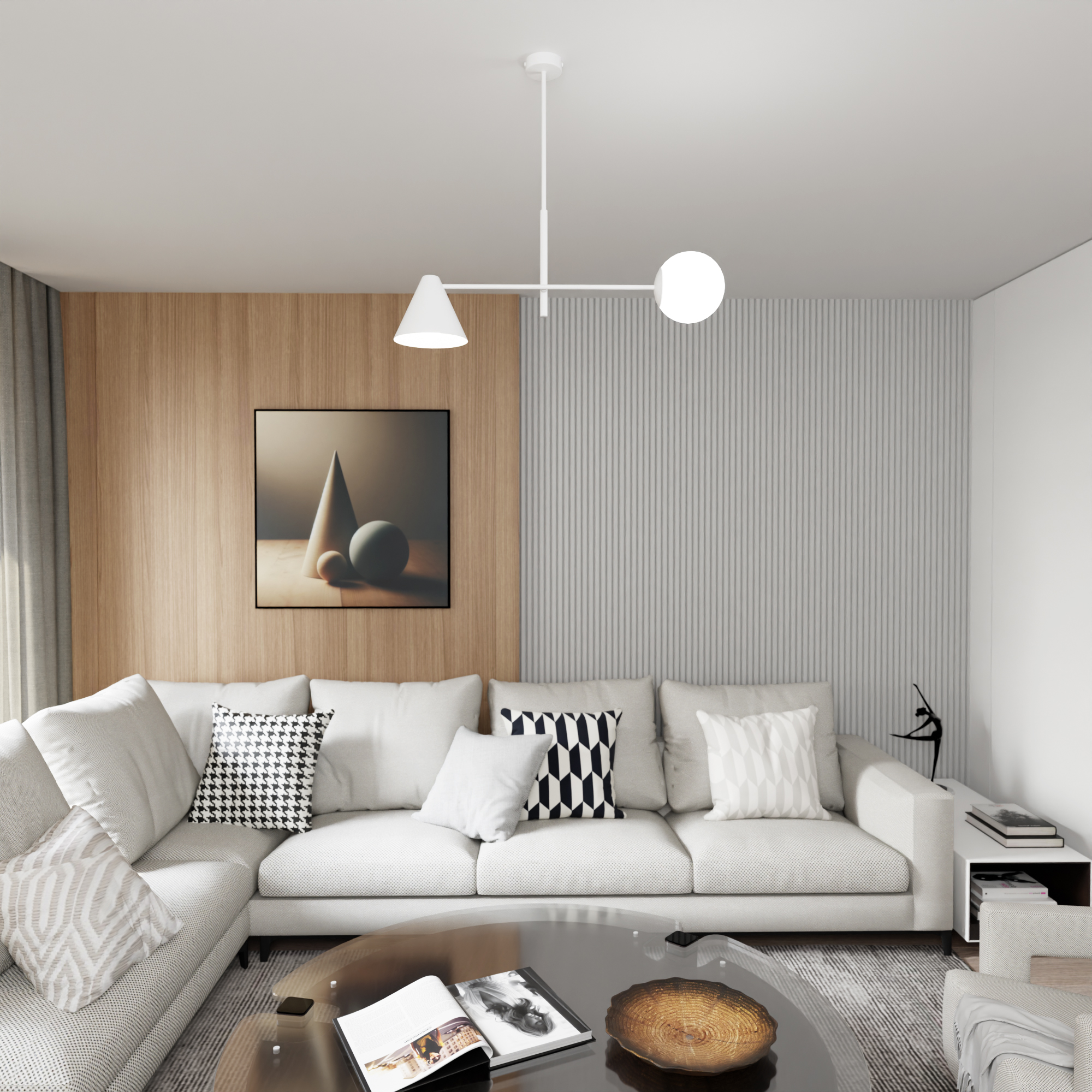 Emibig Hermes lampa wisząca 2x10 W biała 1348/2