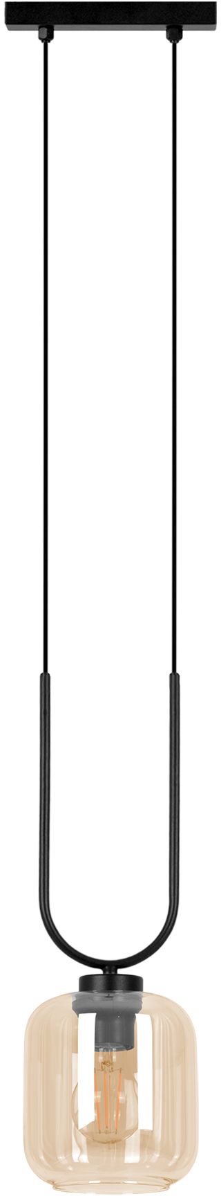 Kaja Coni lampa wisząca 1x15 W czarna-bursztynowa K-5580
