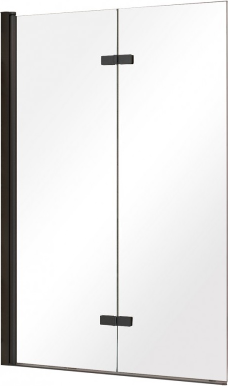 Besco Lumix parawan nawannowy 100x145 cm dwuskrzydłowy czarny mat/szkło przezroczyste PLB-2S - Wysyłka w 24h