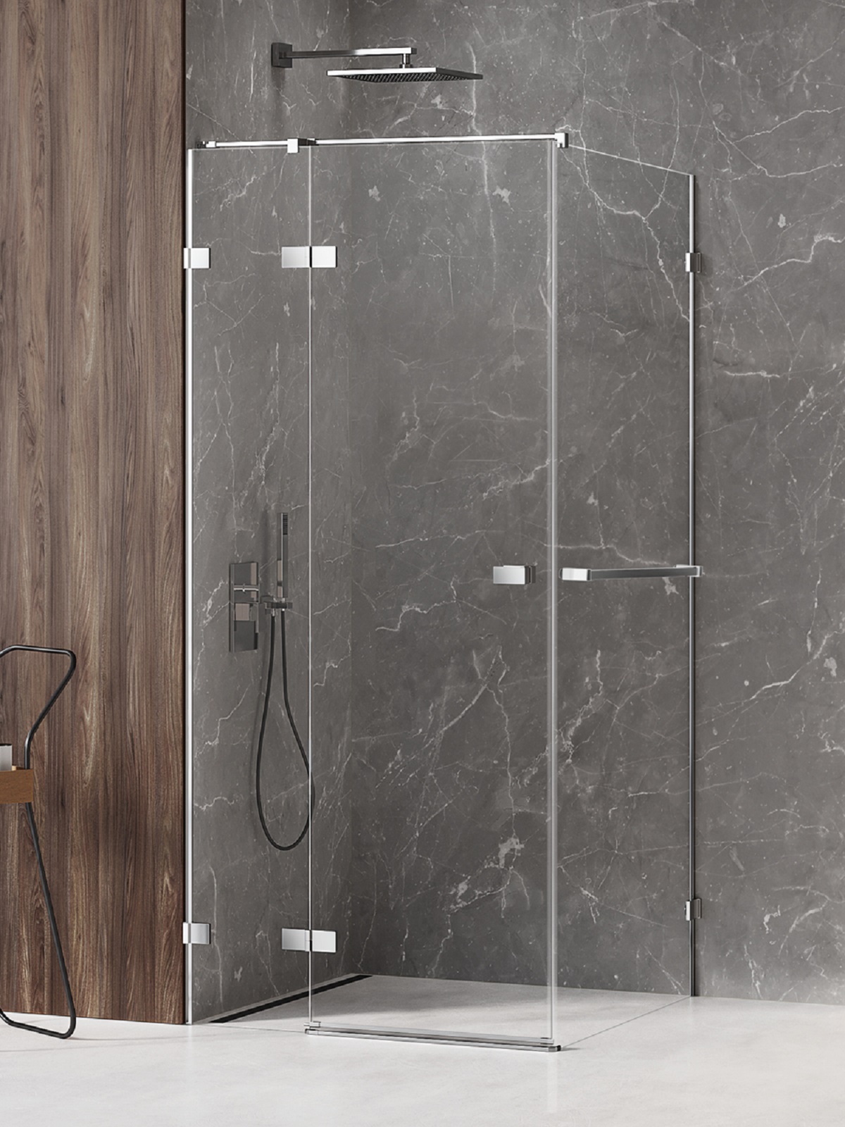 New Trendy Avexa kabina prysznicowa 120x100 cm prostokątna lewa chrom/szkło przezroczyste EXK-2410