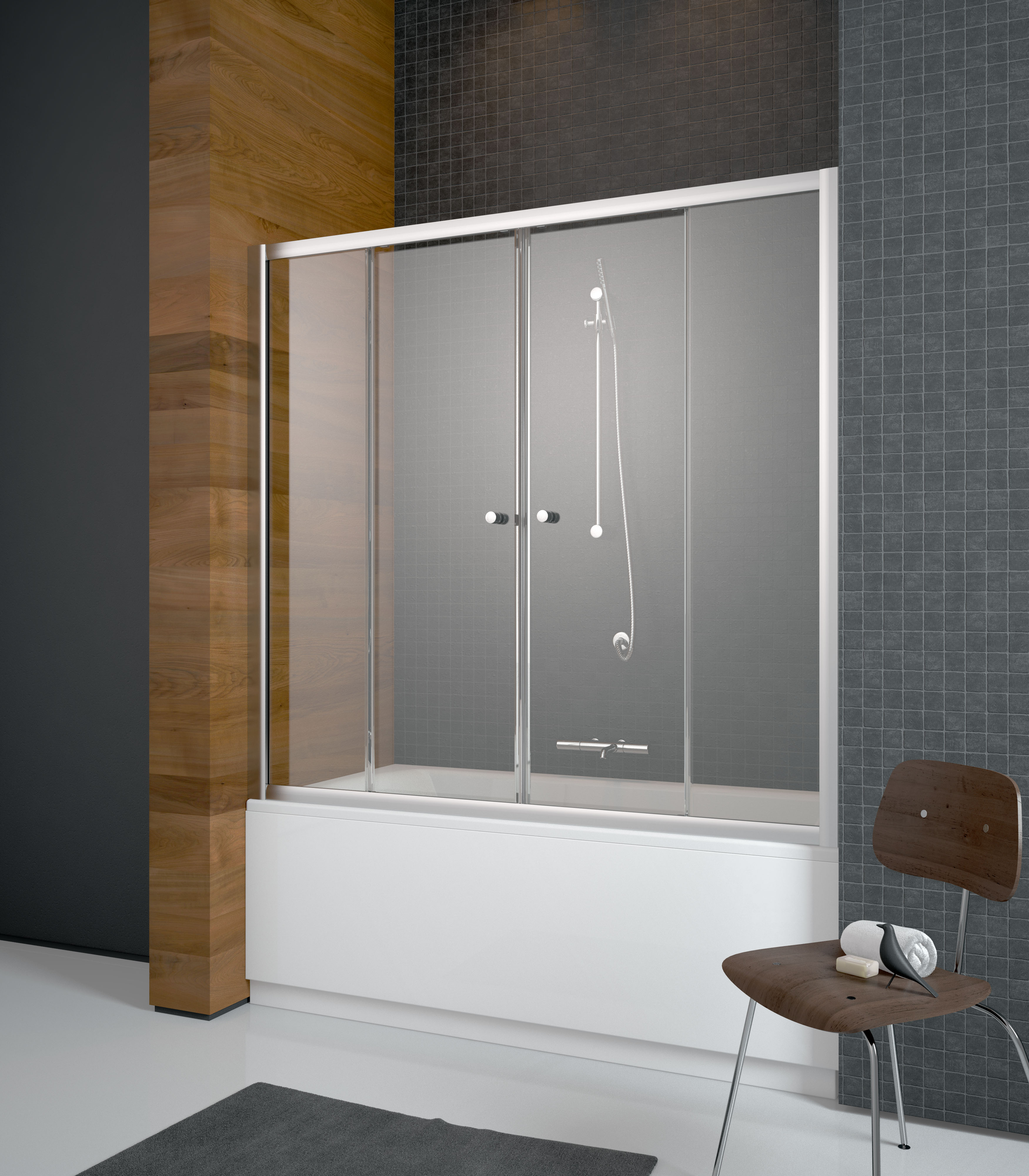 Radaway Vesta DWD parawan nawannowy 160 cm z drzwiami przesuwnymi 203160-01