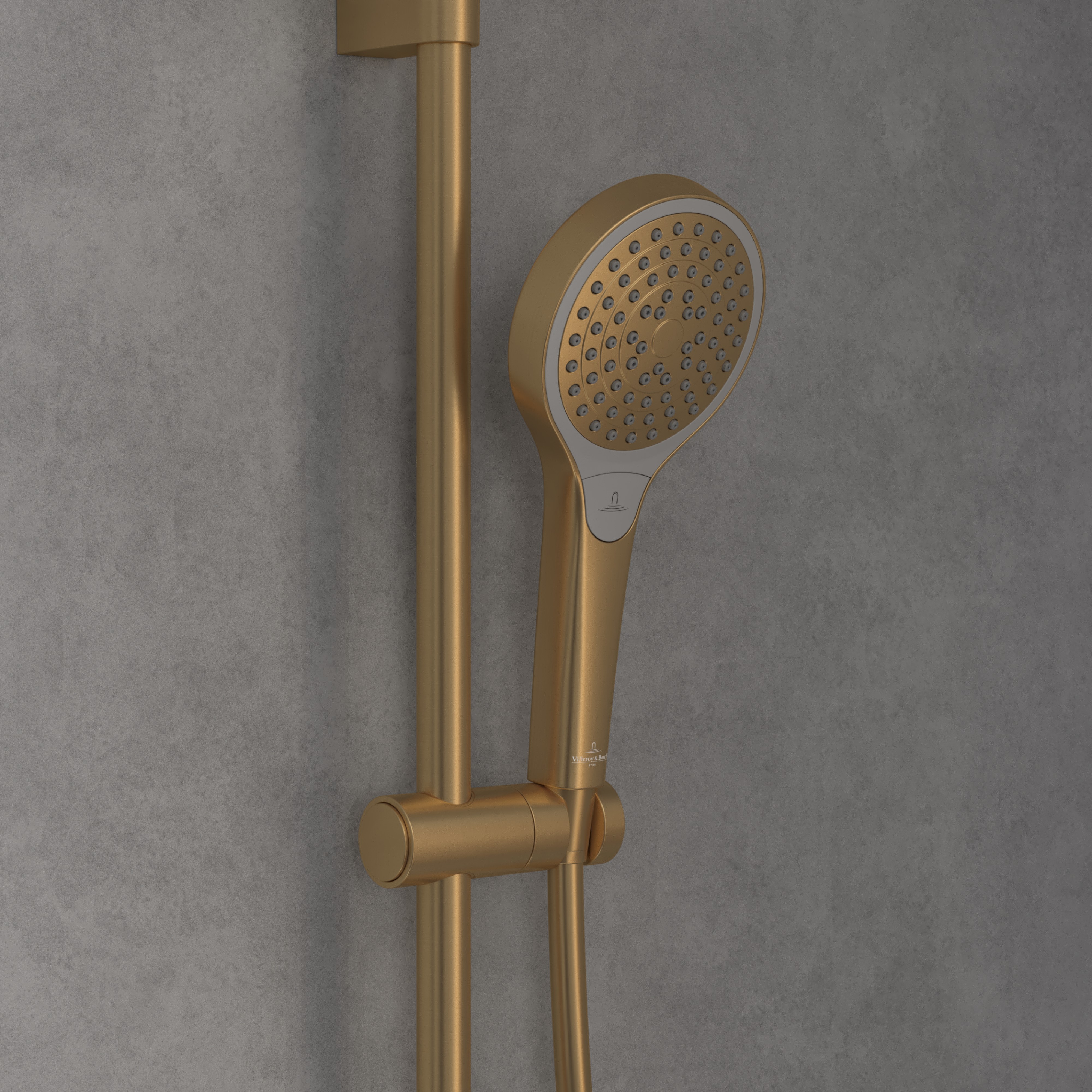 Villeroy & Boch Verve Showers zestaw prysznicowy ścienny złoty szczotkowany TVS10900700076